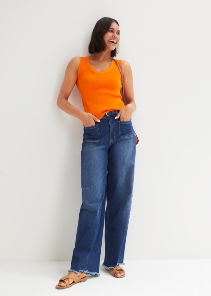 Leichtes Stricktop mit V-Ausschnitt