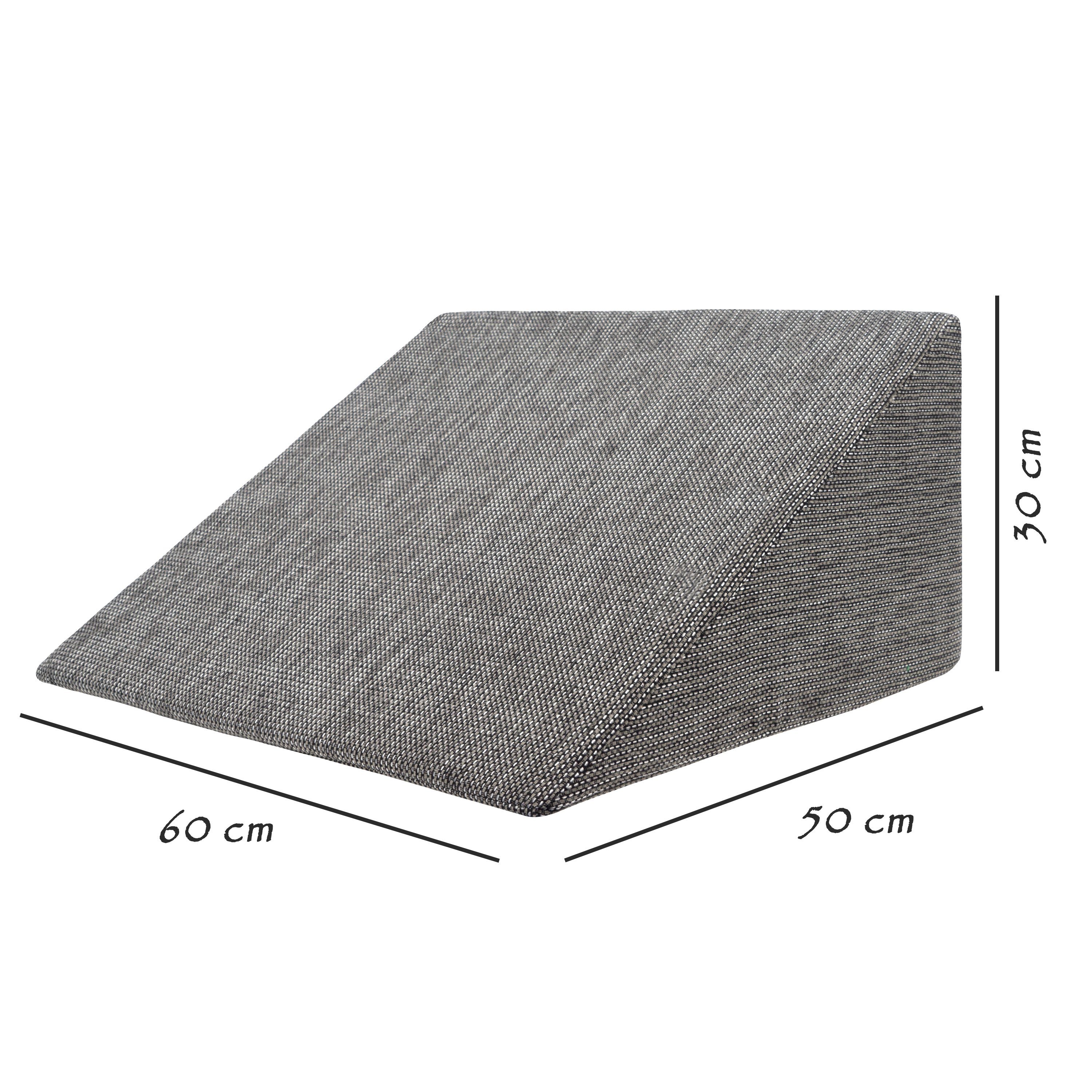 formalind Keilkissen XL Rückenlehne, zum Liegen und Sitzen, Rückenpolster, Rückenstütze, Schaumkern