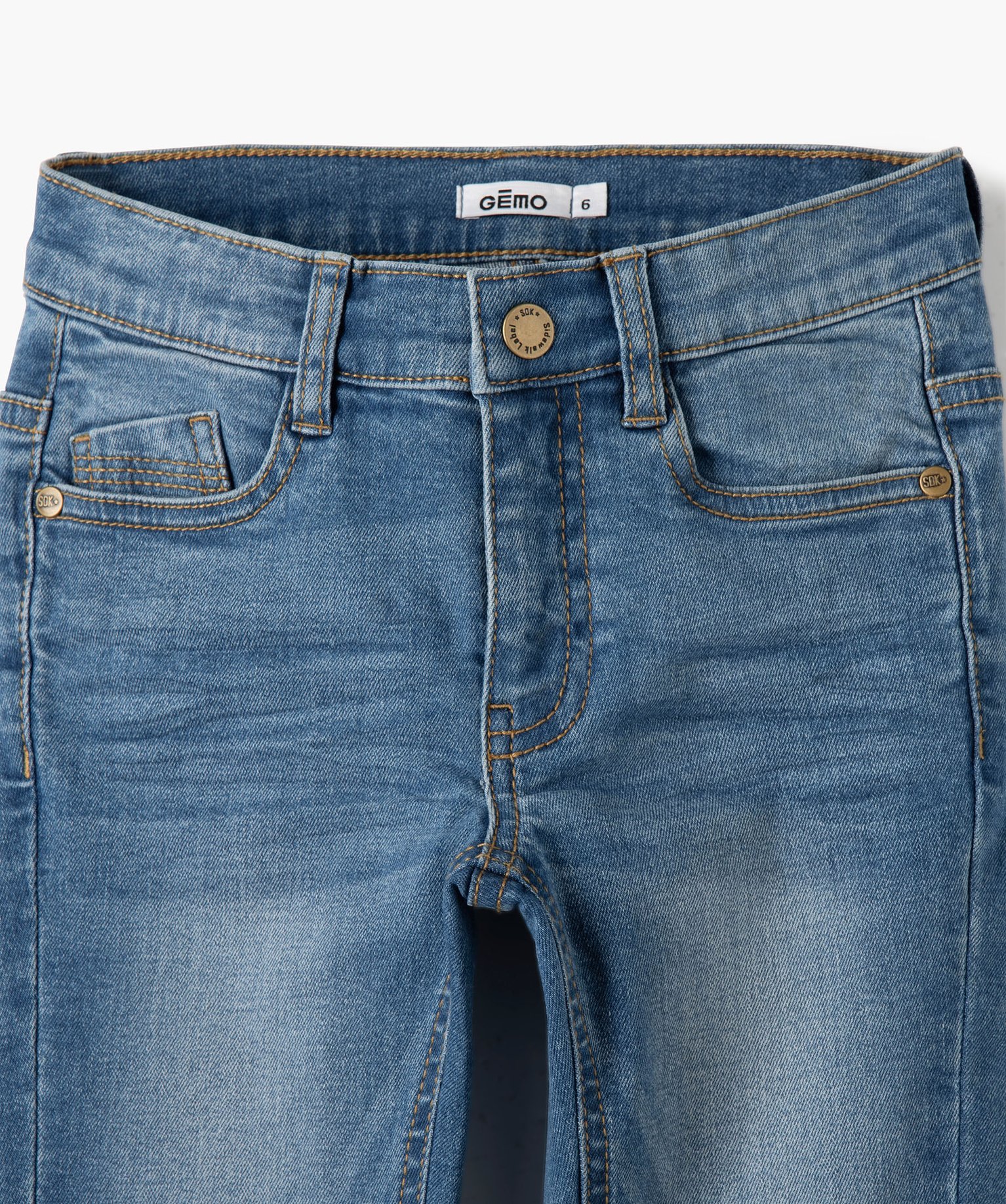 Jean Garçon coupe slim 5 poches stone | GEMO