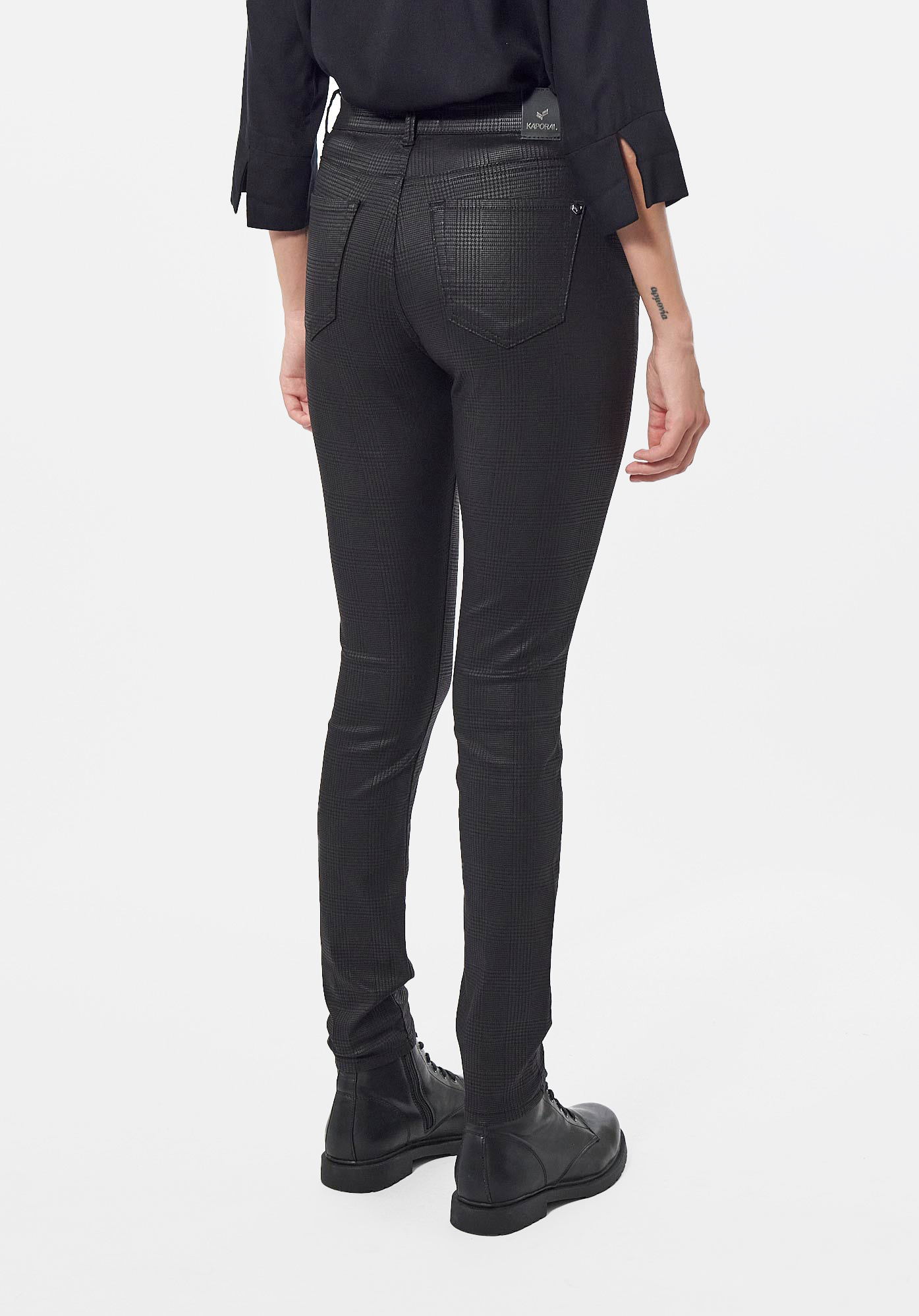 CAMIE  Jean slim pied de poule Femme