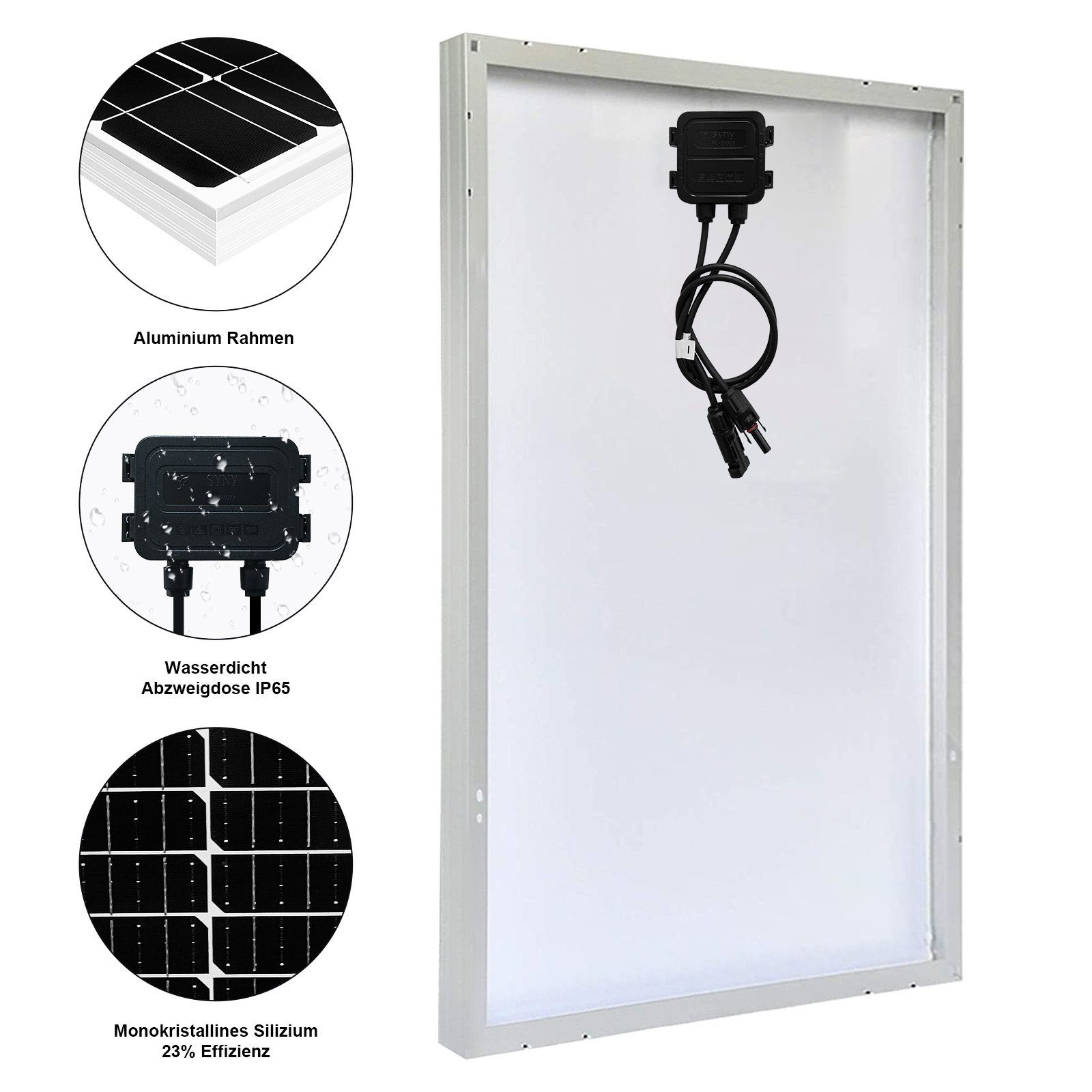 PFCTART Solaranlage ElektroG Markenkartierung, Solarmodul mit hohem Wirkungsgrad, 18V 300W