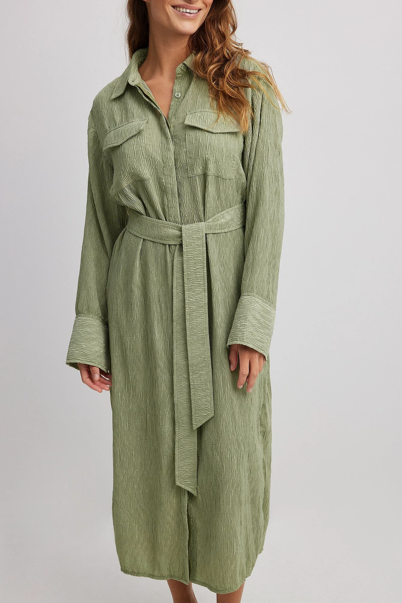 Strukturiertes Hemdblusenkleid