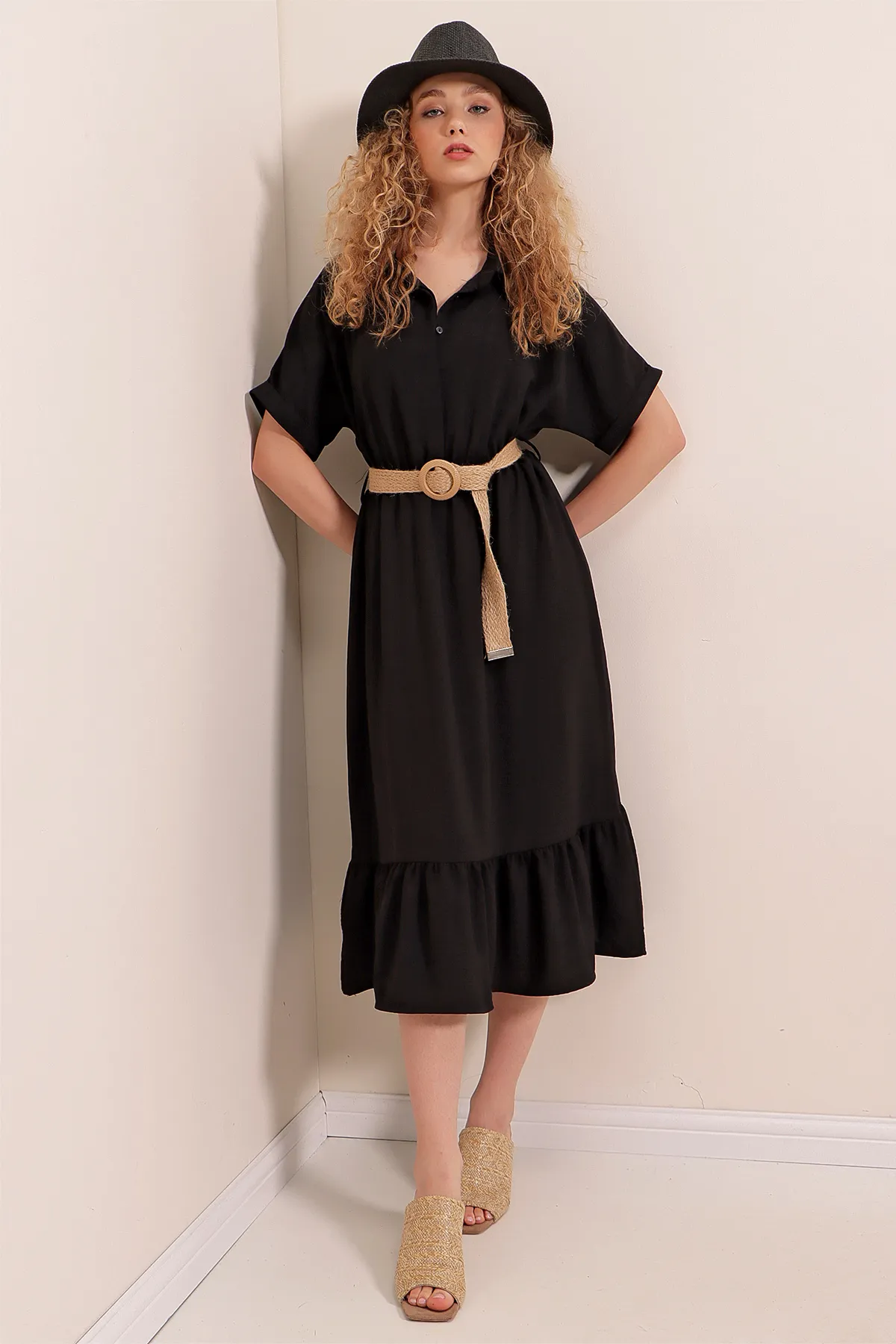 Bigdart  2292 Kleid mit Gürtel – Schwarz