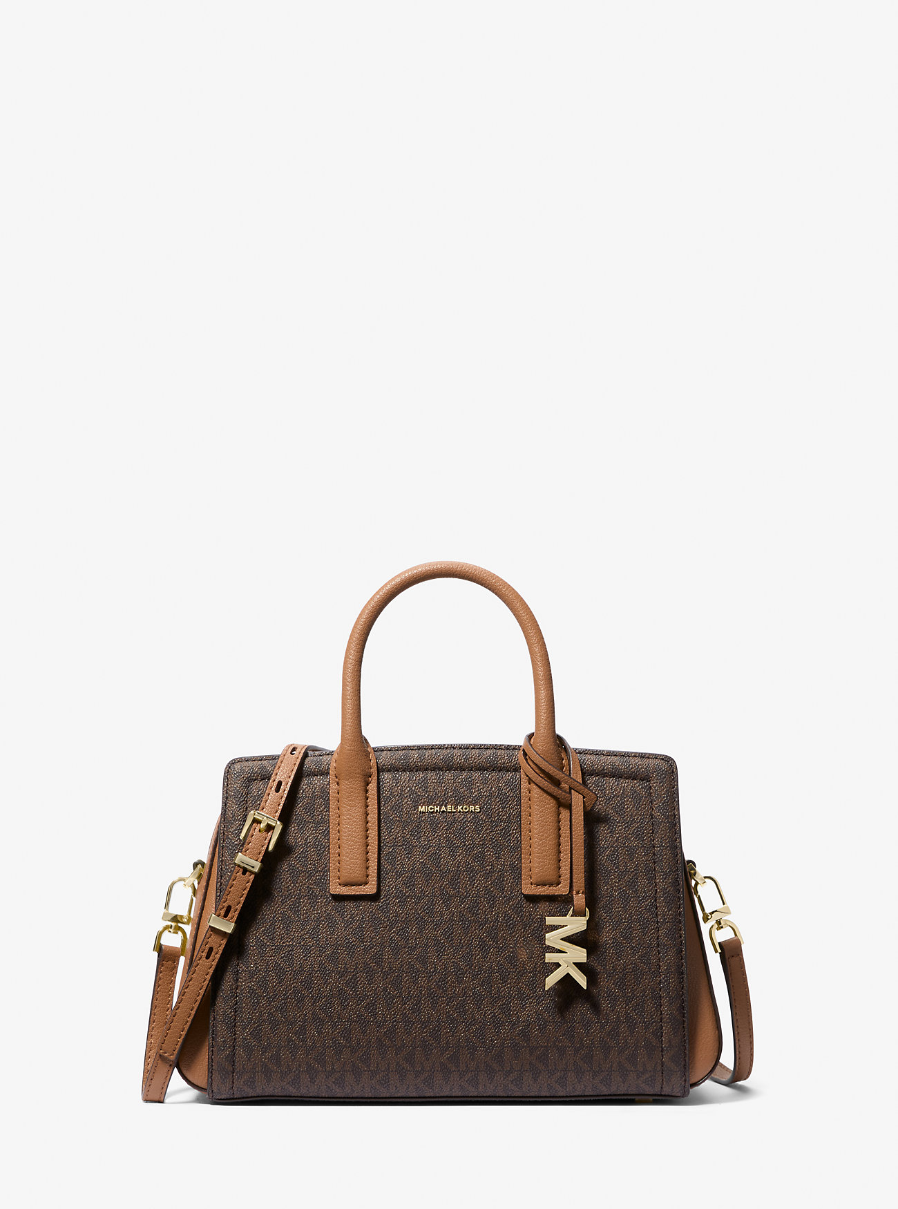 Laila Small Signature Logo Satchel - BRN/ACORN