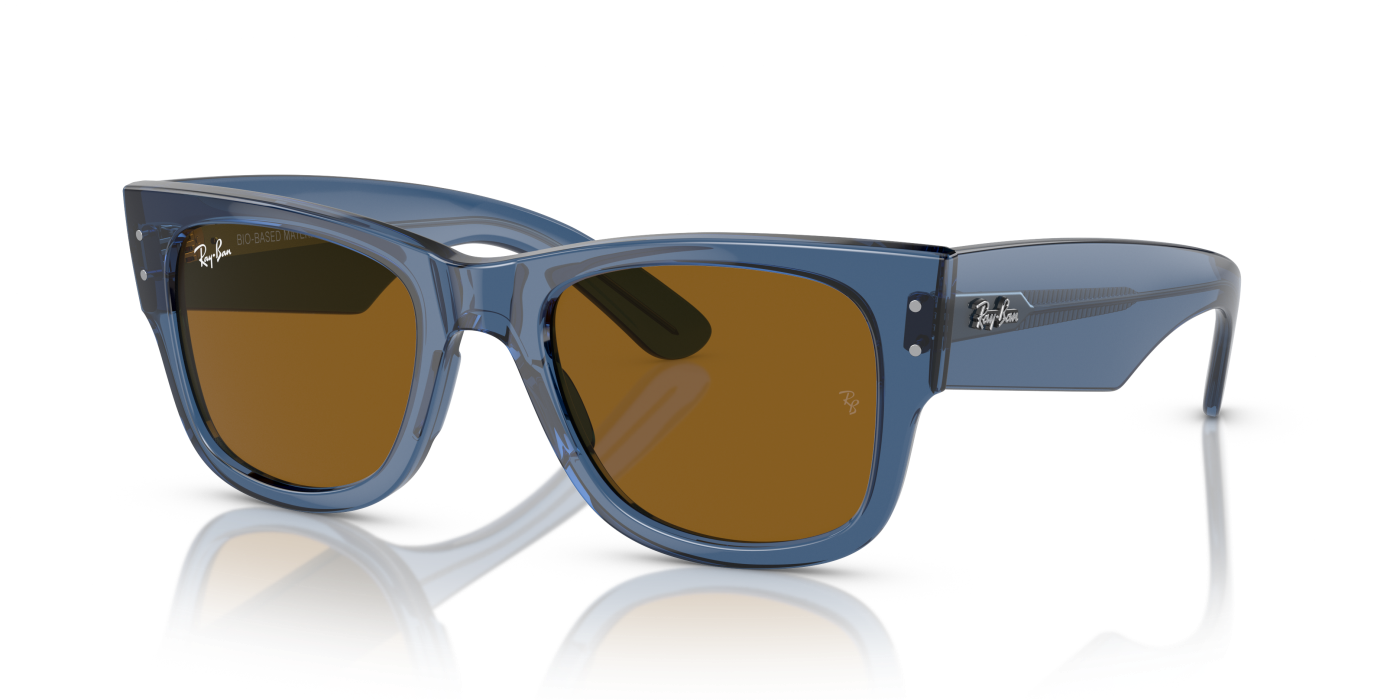 MEGA WAYFARER BIO-BASED - Albastru lucios, maro transparent