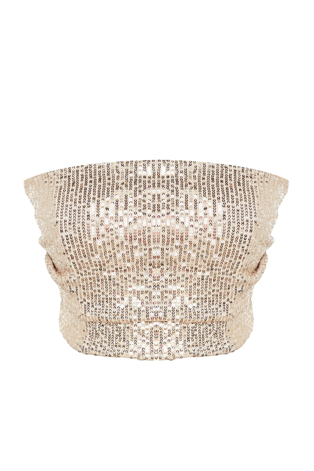 Trendyol Collection  Beigefarbenes Crop-Bustier mit Pailletten TPRAW24BS00033