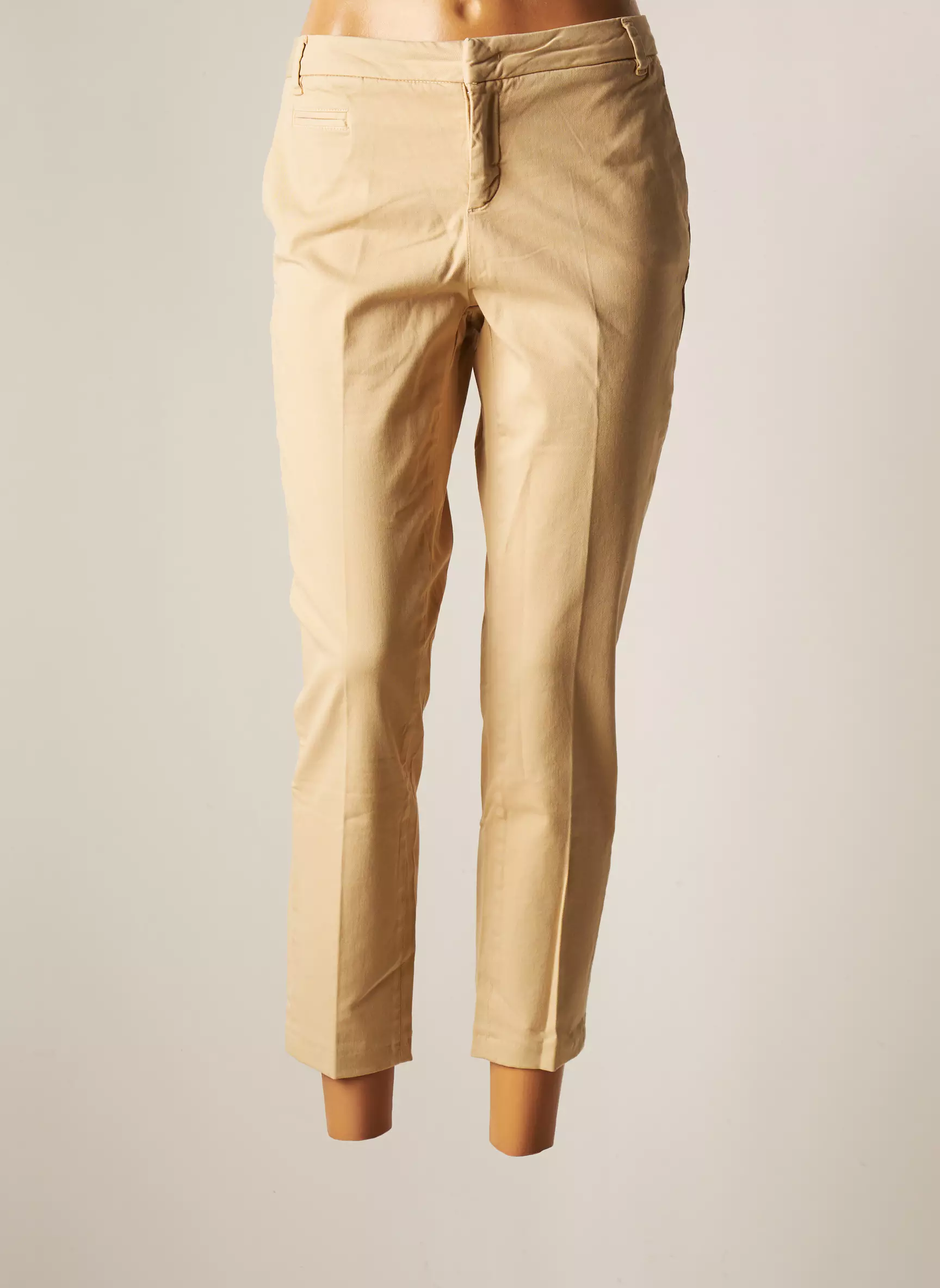 Yaya Pantalon7 8 Femme couleur beige