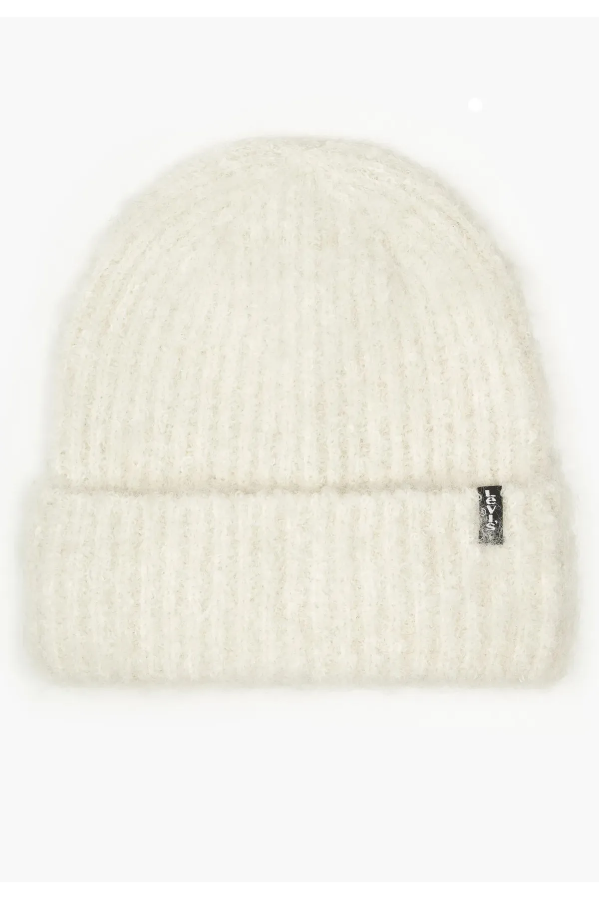Levi&'s  235530-208 Fuzzy Beanie Unisex Winter Mütze Regular Off White Weiß Original Casual Wear