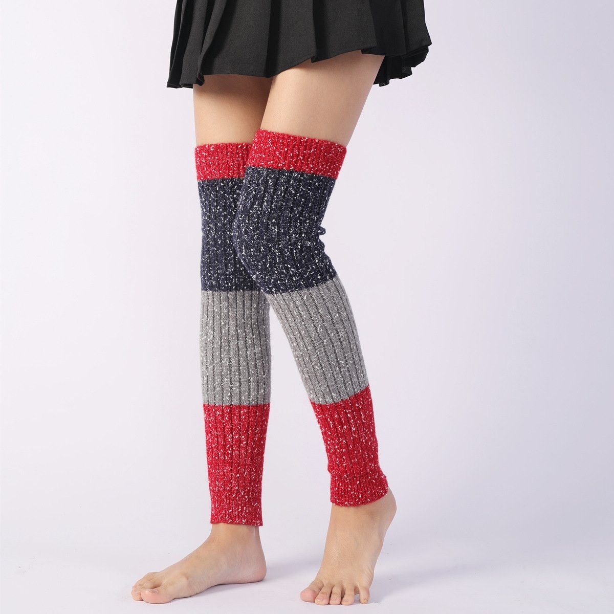 Beinstulpen 1 Paar Overknee Strümpfe Damen Kniestrümpfe(63cm) (1 paar, Strumpf für Ballett Fitness Yoga) Damen Stulpen Lange Gestrickt Beinwärmer