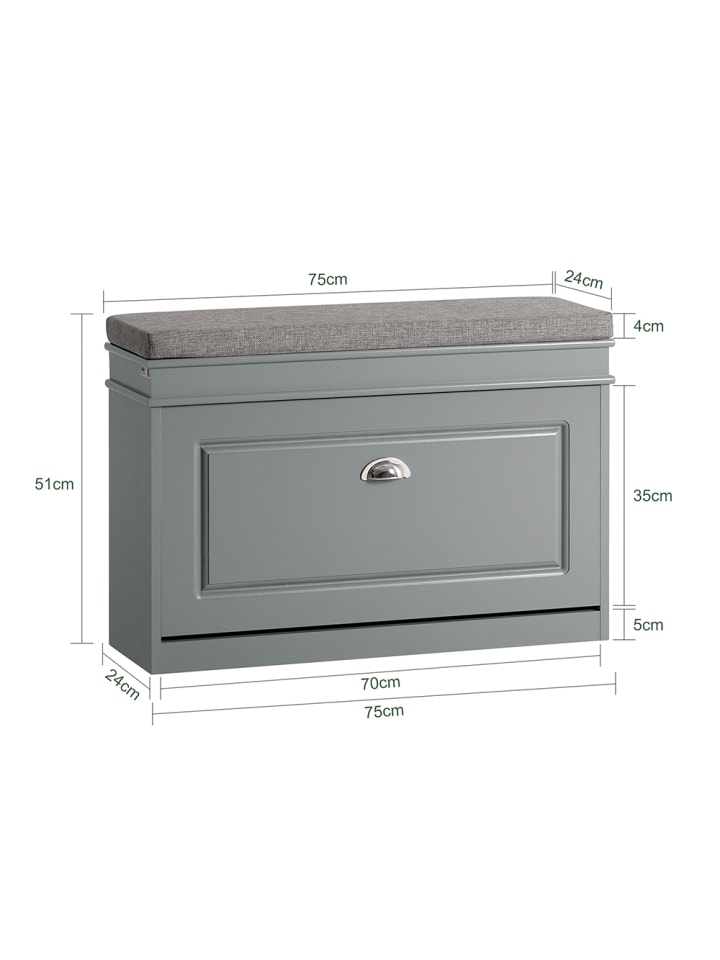 SoBuy Schuhschrank in Hellgrau - (B)75 x (H)51 x (T)24cm günstig kaufen onesize