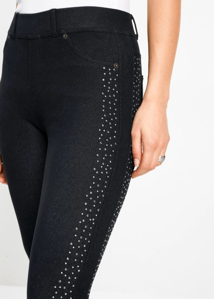 Thermojeggings mit Glitzersteinen