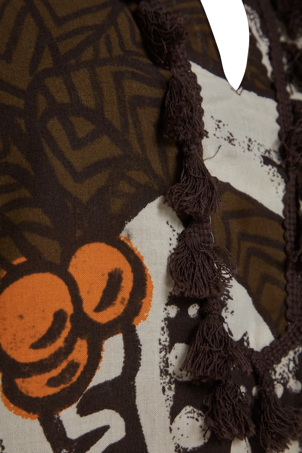 Trendyol Collection  Maxi-Kimono und Kaftan aus 100 % Baumwolle mit tropischem Muster, gewebt mit Quasten, TBESS20KM0024