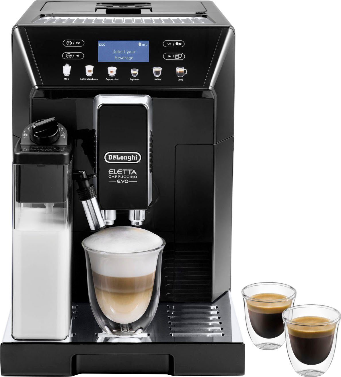 De'Longhi Kaffeevollautomat ECAM 46.860.B Eletta Evo, schwarz, inkl. Pflegeset im Wert von € 31,99 UVP