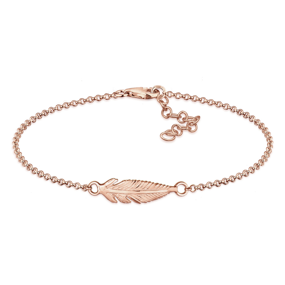 Elli Elli Bracelet Femmes pendentif plume Festival Boho Basic en argent sterling 925 Bracelet