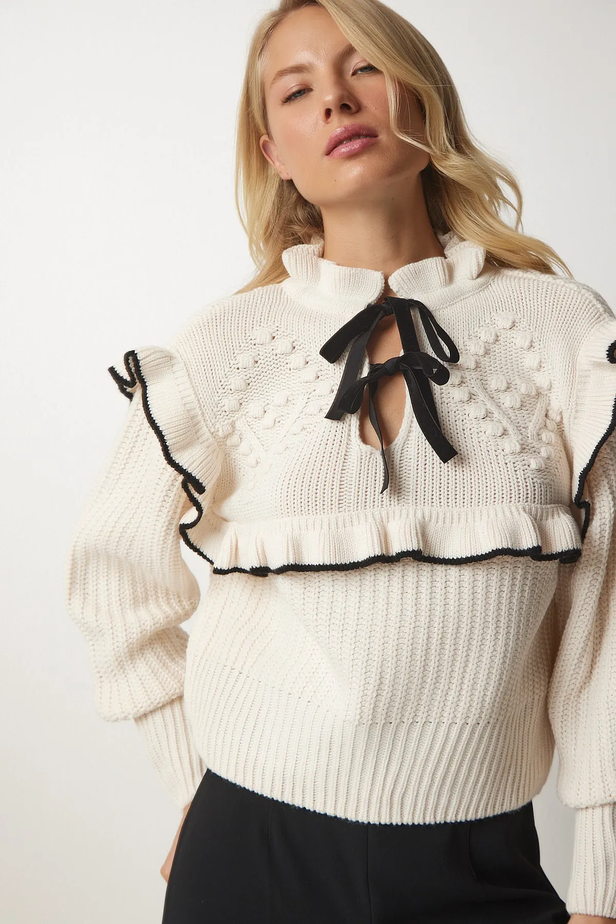 Happiness İstanbul  Pullover - Beige - Regular Fit