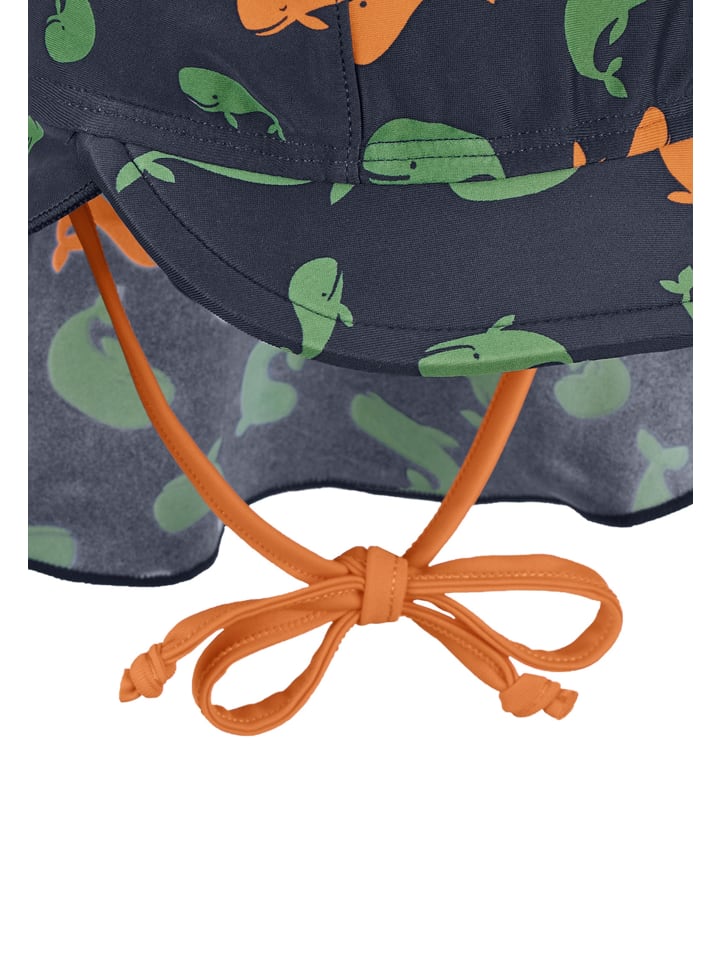 Sterntaler Bademütze mit Nackenschutz Wale in marineblau günstig kaufen