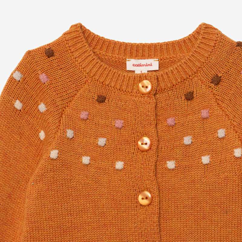 Combi courte bébé fille tricot curcuma Catimini