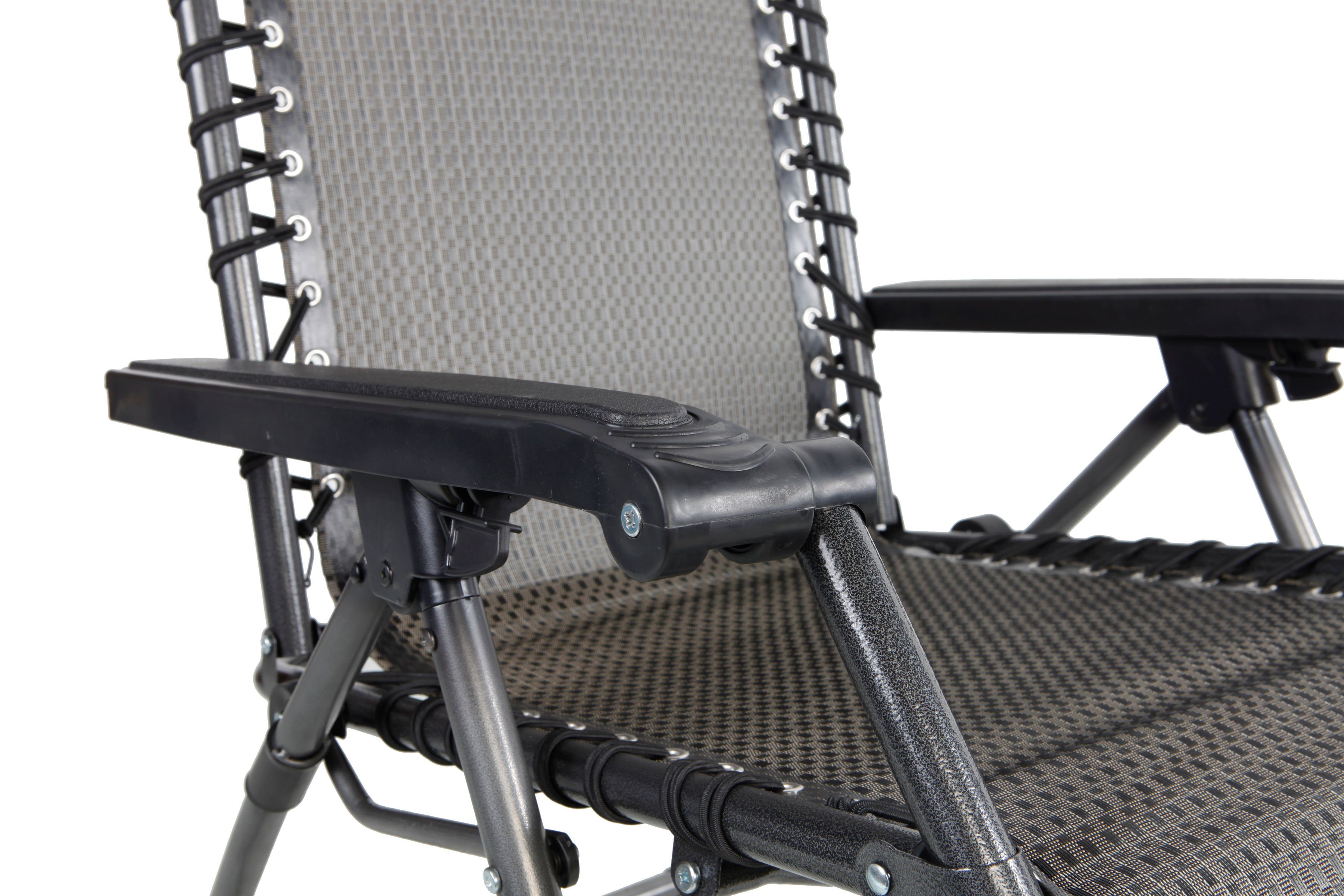 Spetebo Hochlehner Relax Sessel verstellbar mit Kopfkissen - grau, Verstellbarer und klappbarer Garten Liegestuhl