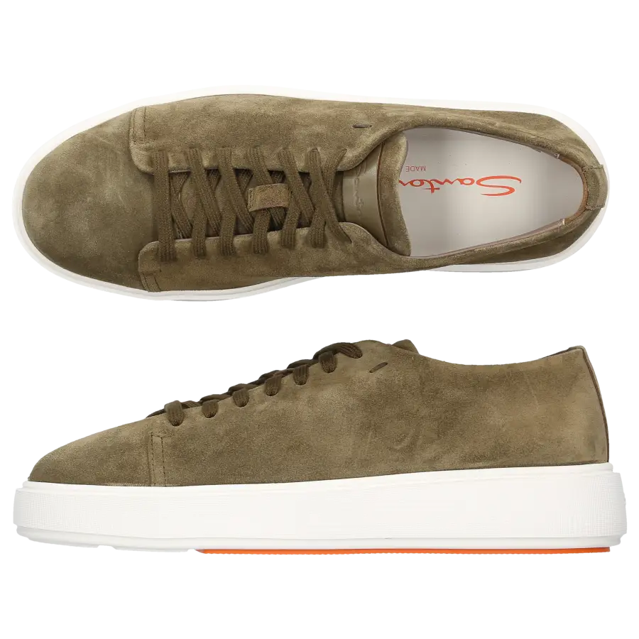 Santoni - Sneaker low 60994 Veloursleder - grün