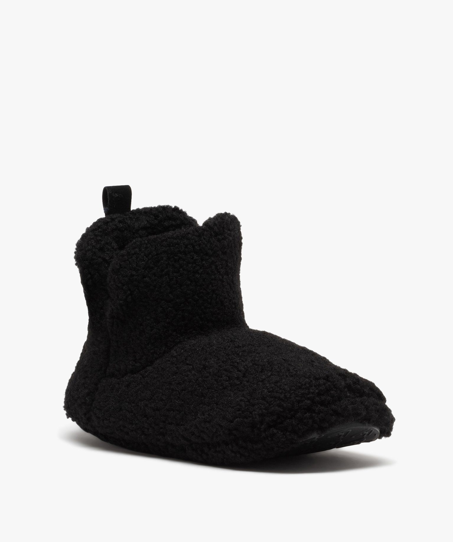 Chaussons homme boots unis en textile sherpa noir | GEMO