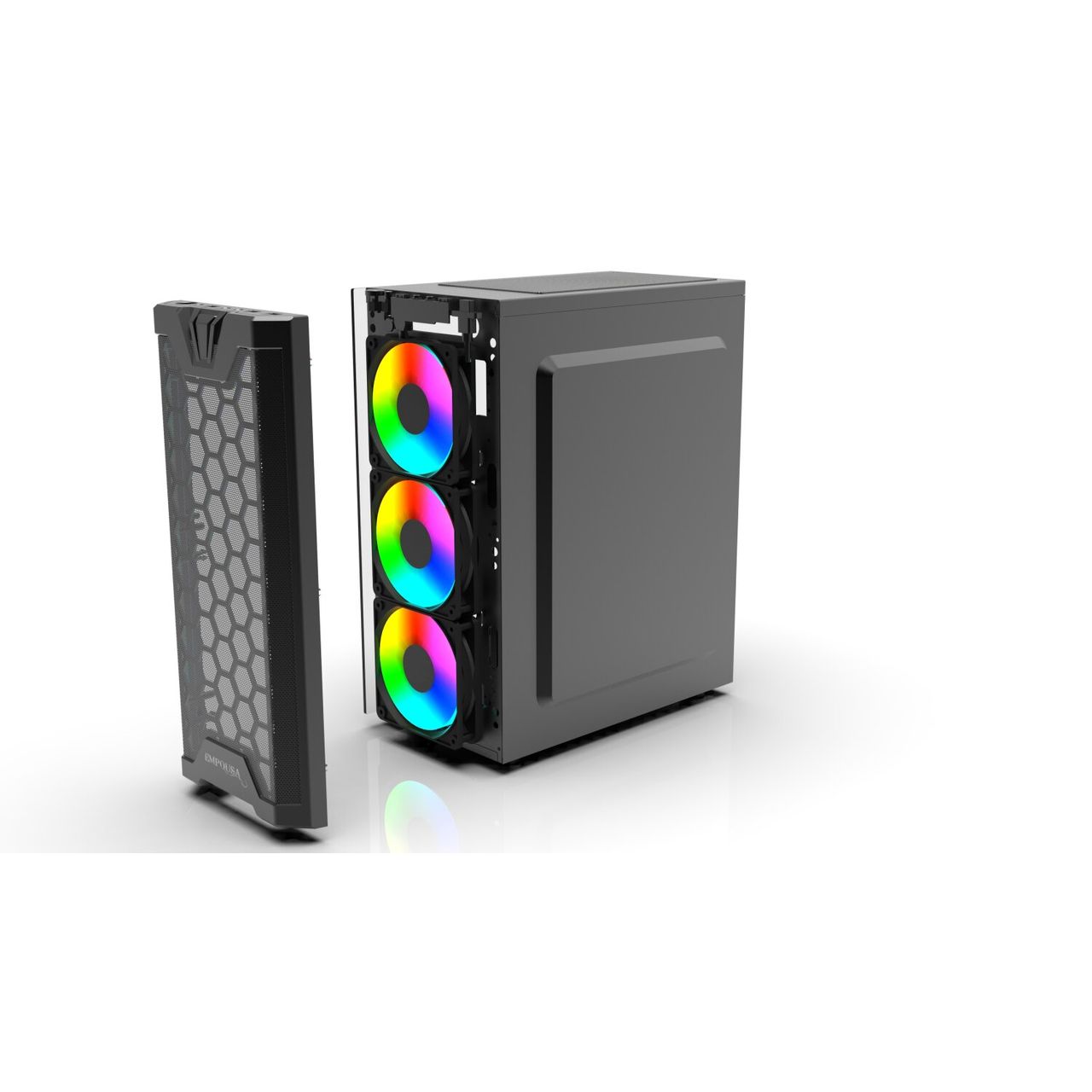 Inca EMPOUSA Premium Computer CASE EMG-15XB 4x ARGB Lüfter LED Glasscheibe schwarz