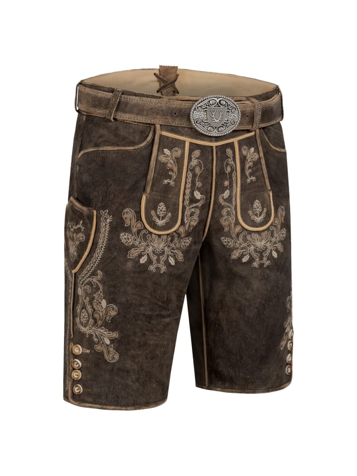 KRÜGER Lederhose Antonio in dunkelbraun günstig kaufen