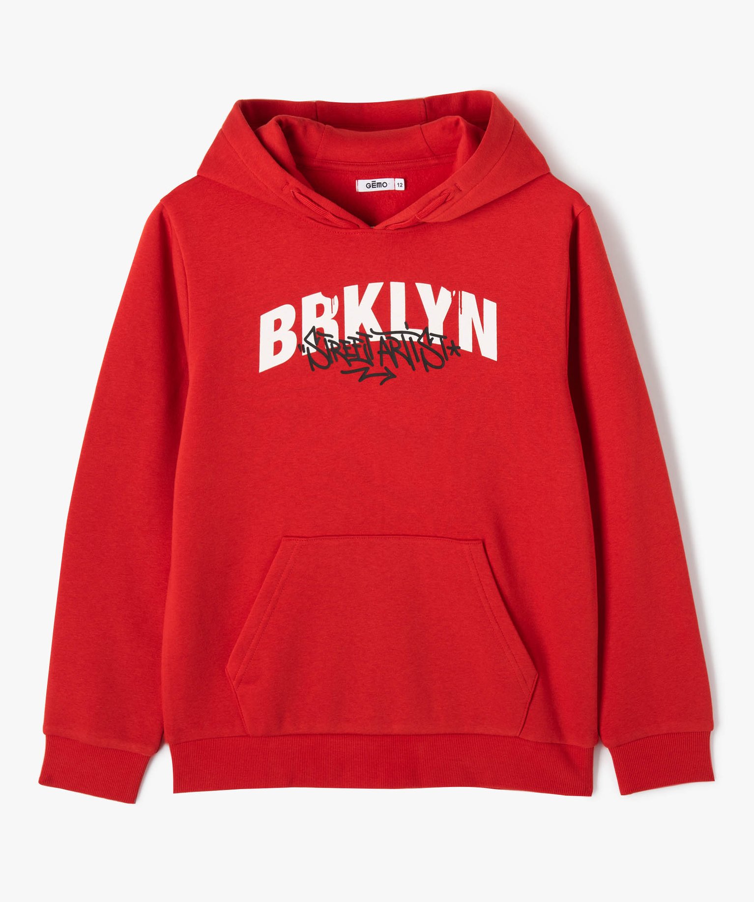 Sweat à capuche imprimé Garçon rouge | GEMO