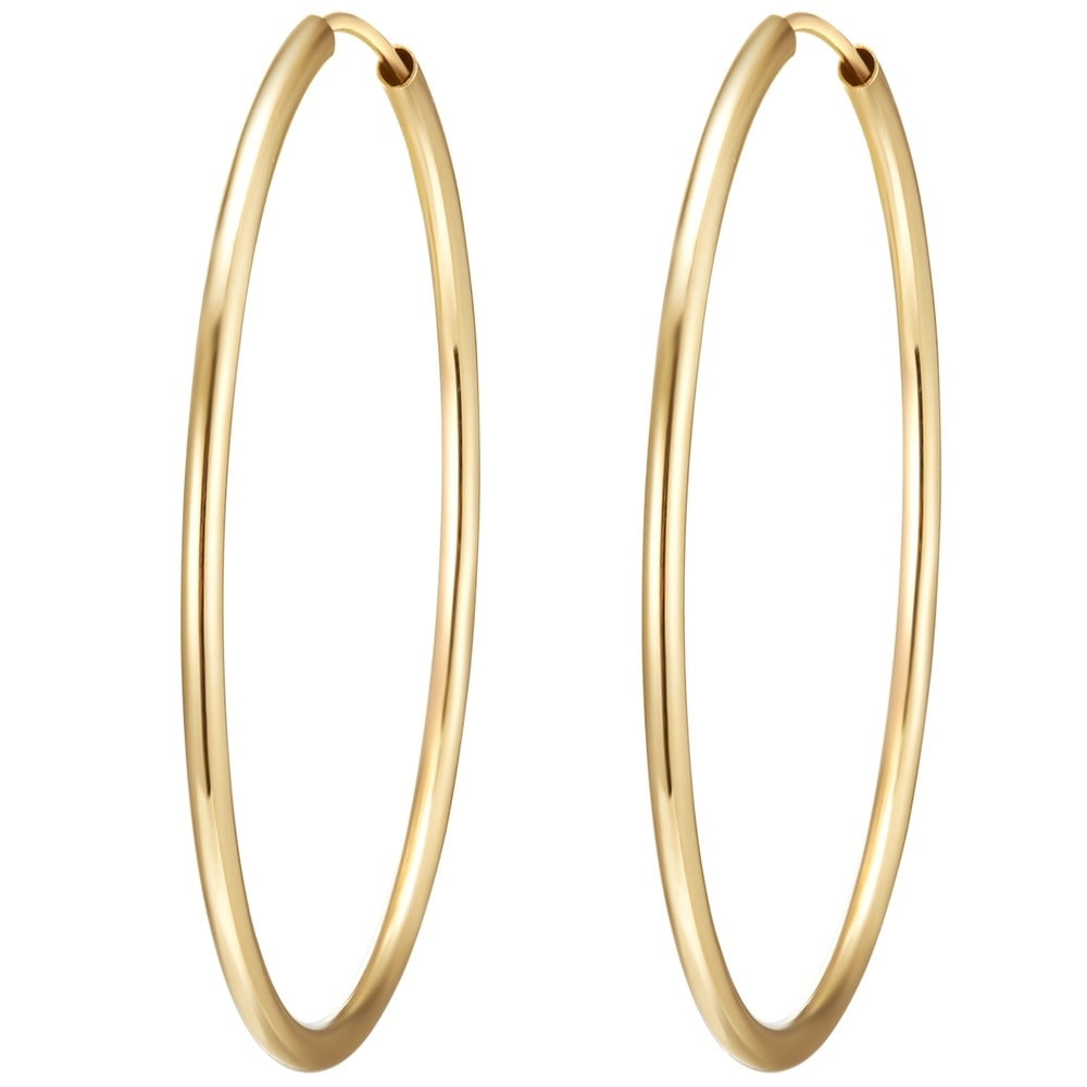 Rafaela Donata Créoles en argent Argent sterling en Or jaune Boucles d'oreilles