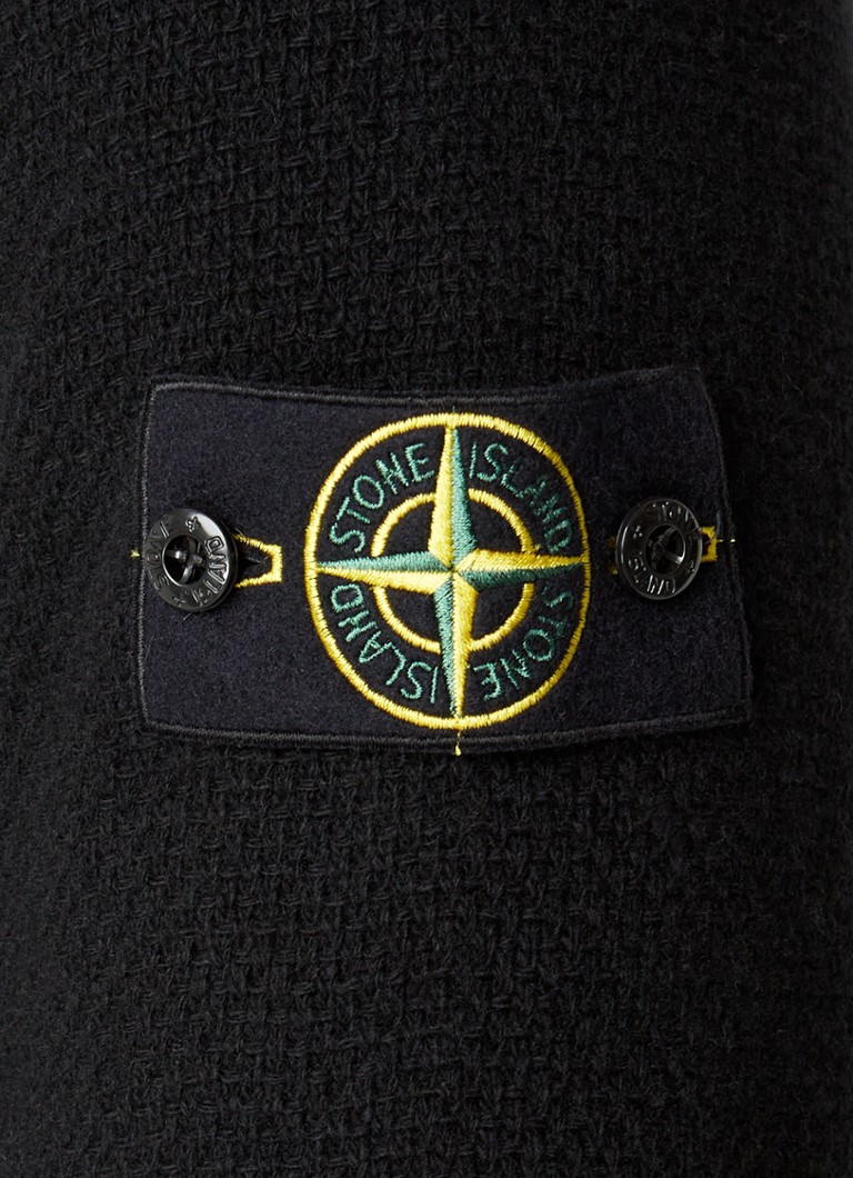Cardigan cu glugă Stone Island 567A3 din amestec de lână și tricot gros
