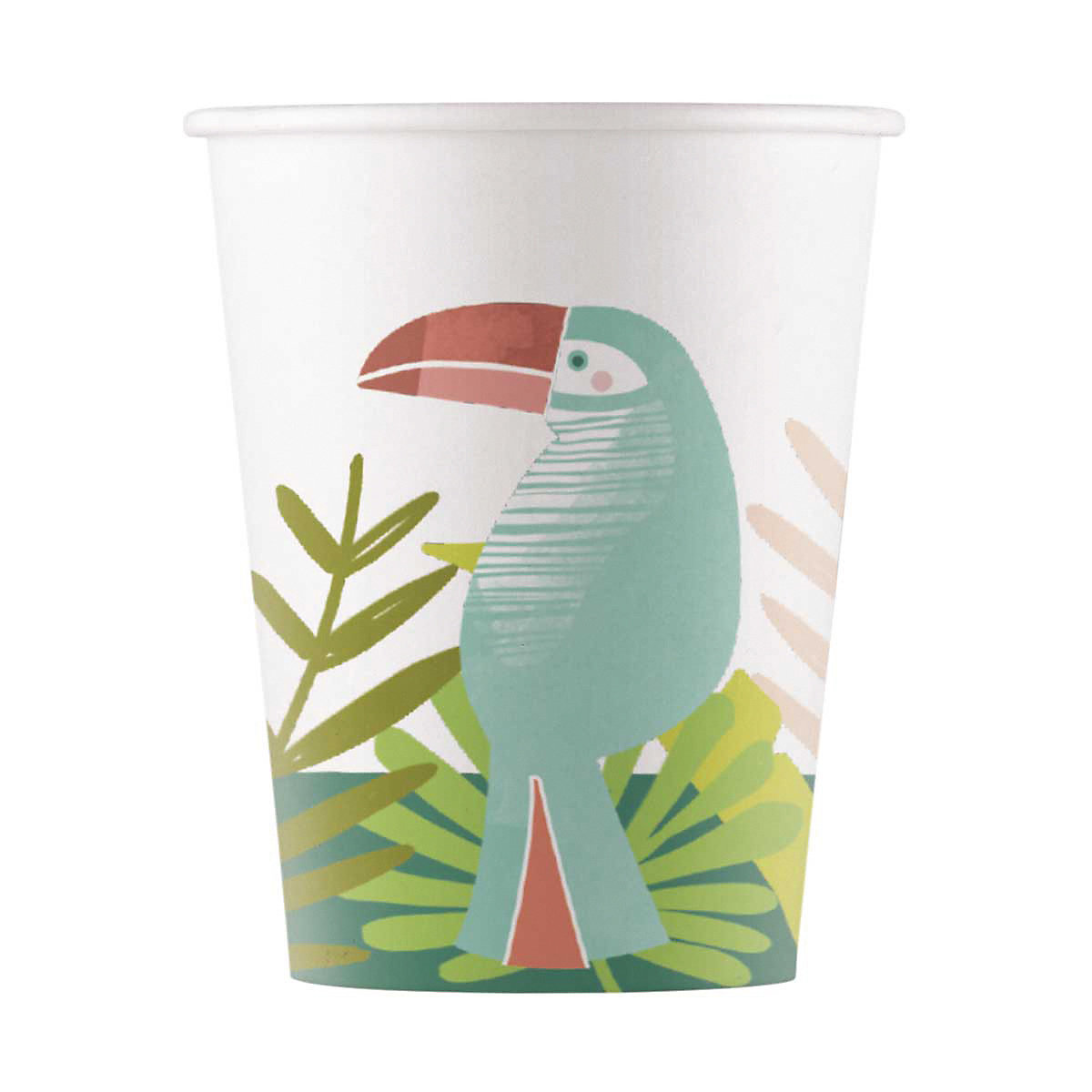Papp-Partybecher/Trinkbecher Tukan, 200 ml, 8 Stück
