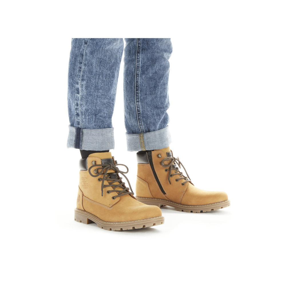 Rieker Herren Schnürstiefel goldgelb