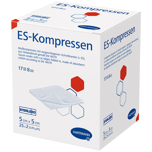 ES-KOMPRESSEN steril 5x5 cm 8fach  25X2 St  Kompressen