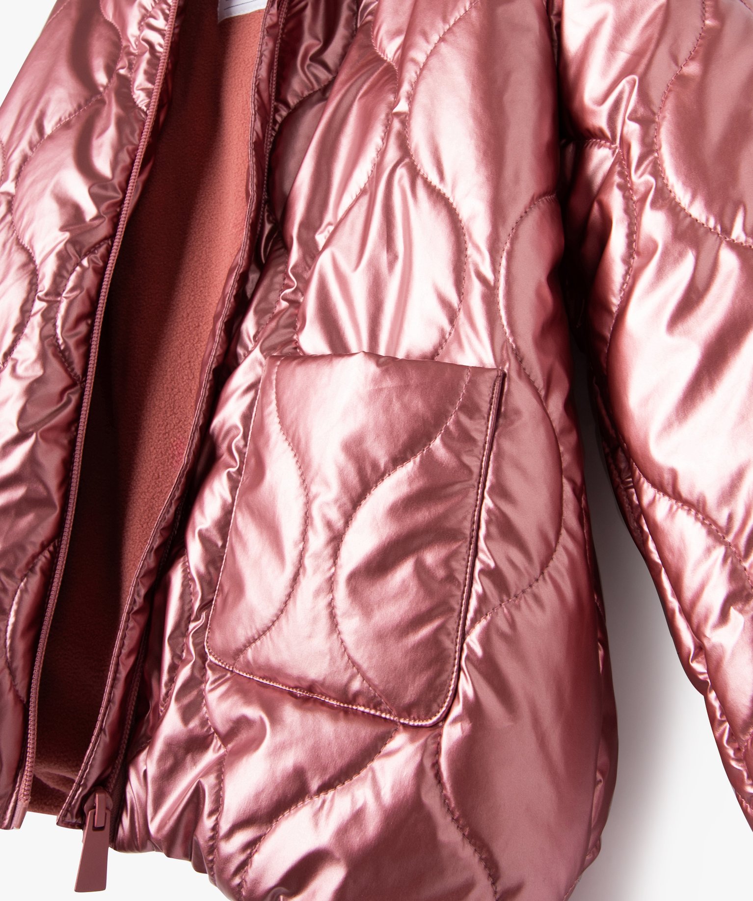 Blouson matelassé à capuche fille rose | GEMO