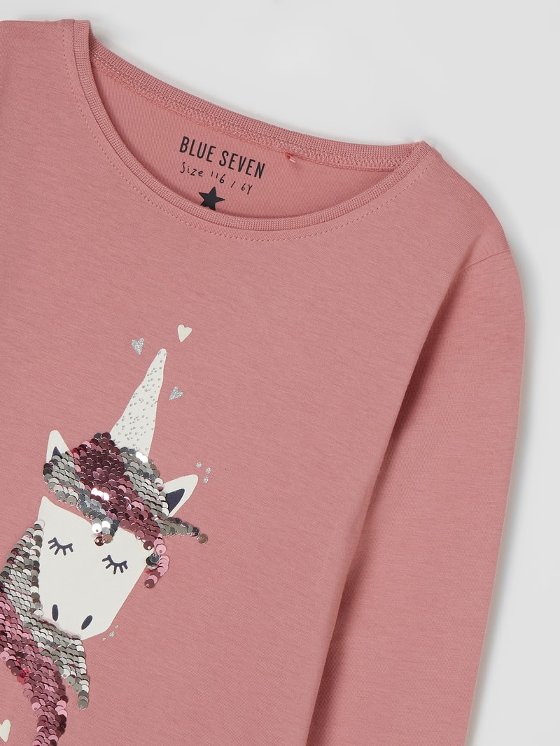 Longsleeve mit Wendepailletten in altrosa