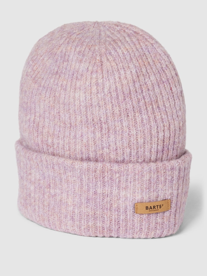 Beanie mit Label-Detail Modell 'Witzia' in flieder