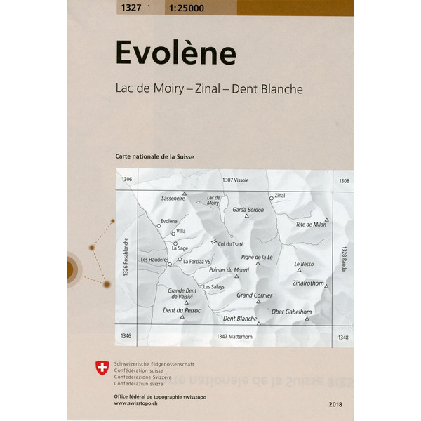 Swisstopo 1 : 25 000 Evolène - Wanderkarte
