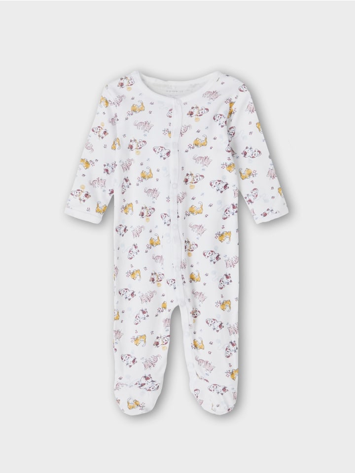 name it Mädchen Schlafstrampler mit Knopf und Katzenmotiv in Lila günstig kaufen