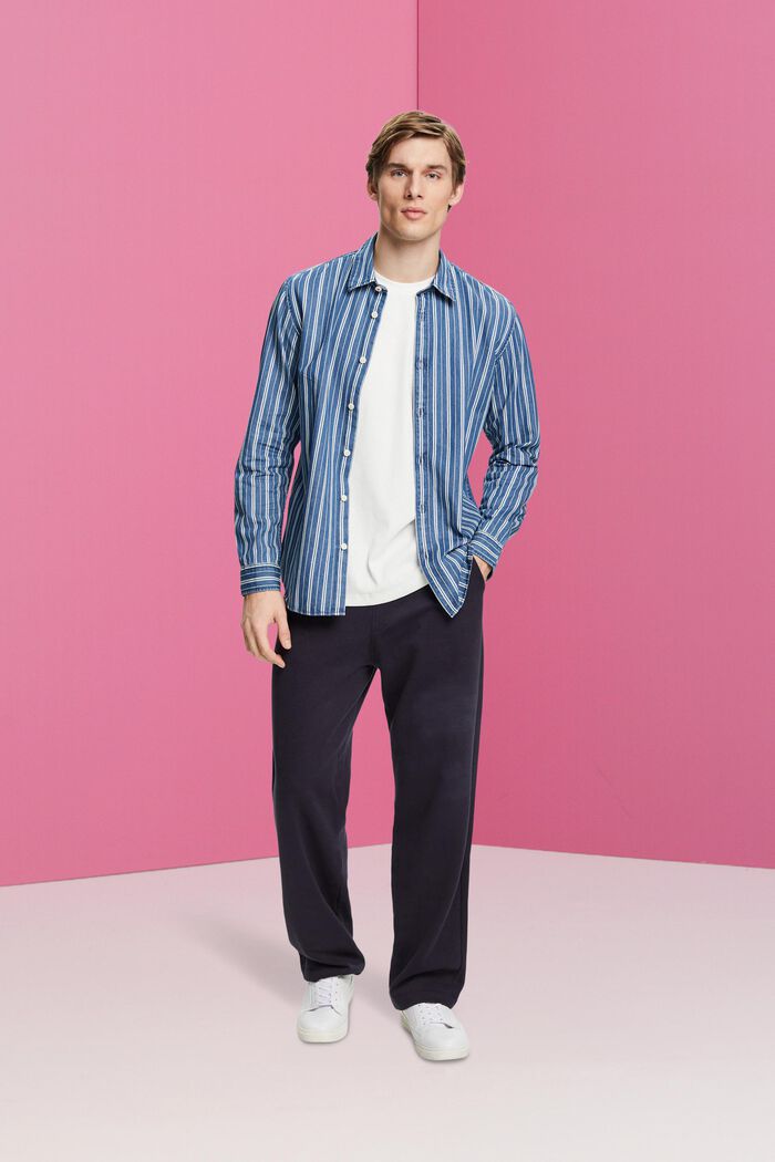 Schmal geschnittenes Jeanshemd mit Streifen