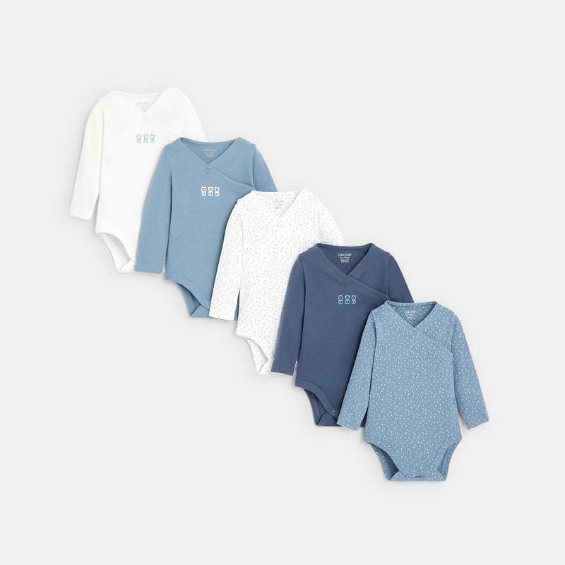 Body croisé (lot de 5) bleu naissance