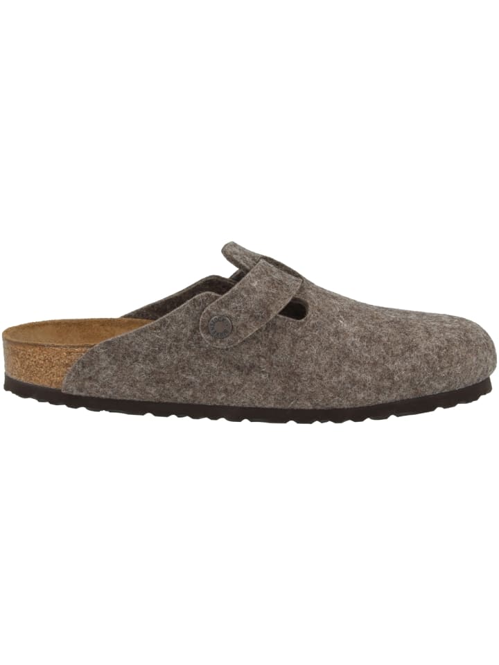 Birkenstock Clogs Boston Wollfilz schmal in braun günstig kaufen