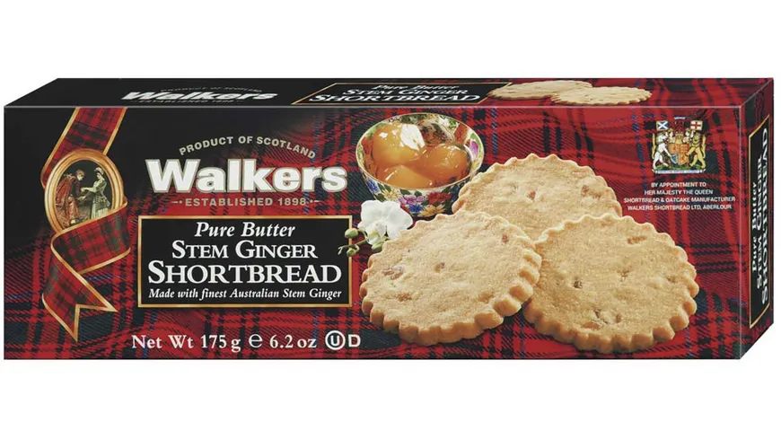 WALKERS Stem Ginger Shortbread 175 g