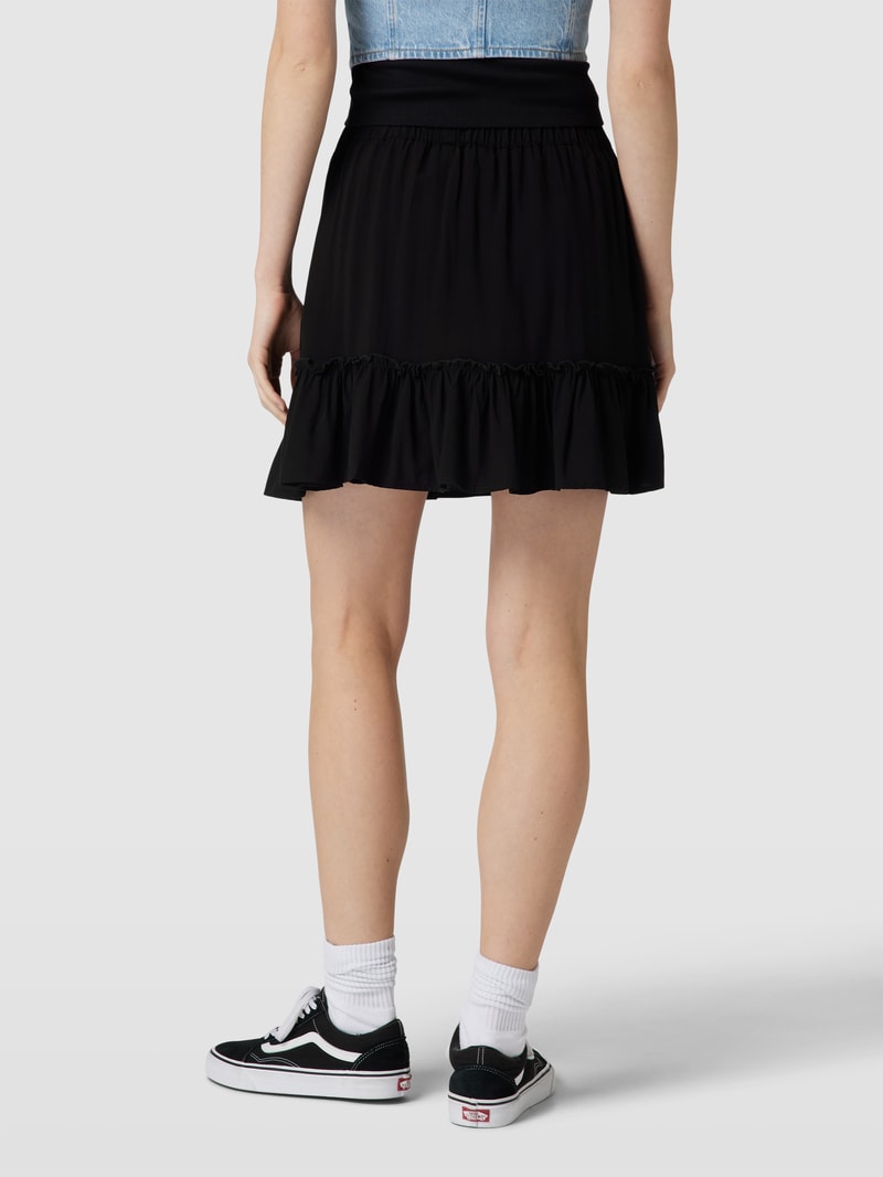 Minirock mit floralem Muster in schwarz