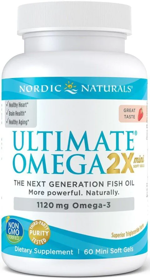 Nordic Naturals Ultimate Omega 2x Mini 1120 mg, jordbærsmag, kapsler