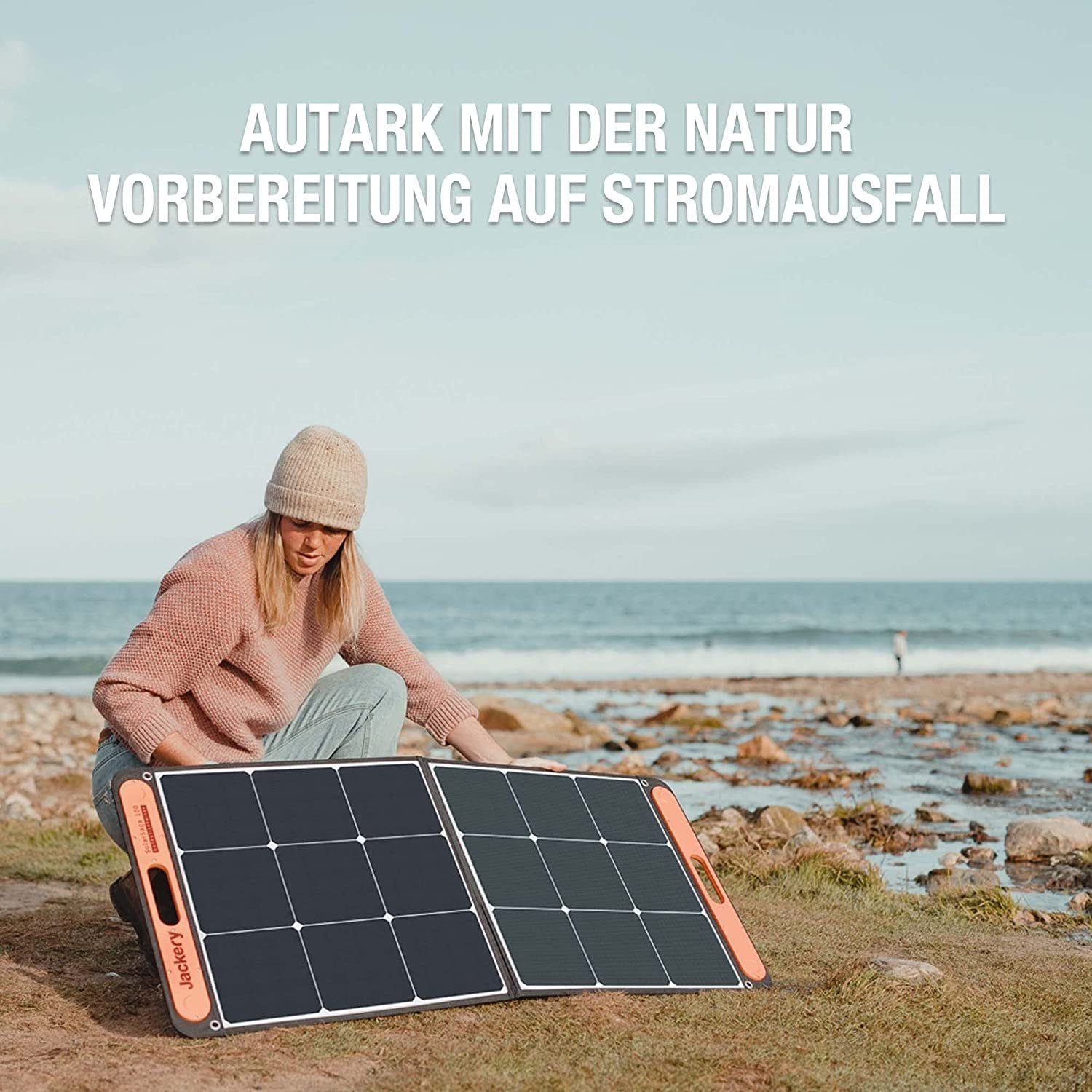 Jackery Solaranlage SolarSaga 100 Solarpanel, 100,00 W, Monokristallin, Zwei USB-Ausgänge zum direkten Aufladen