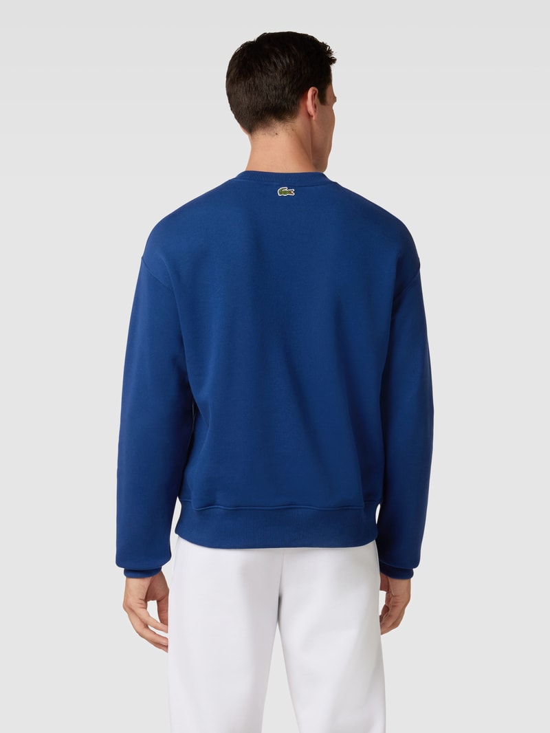 Sweatshirt mit Logo-Stitching in blau
