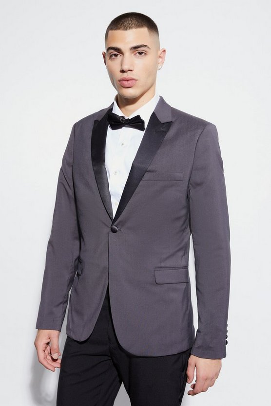 Einreihige Skinny Smoking-Anzugjacke