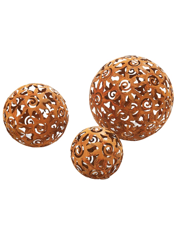 kobolo 3tlg. Set Gartendekoration KUMArost in Braun günstig kaufen onesize