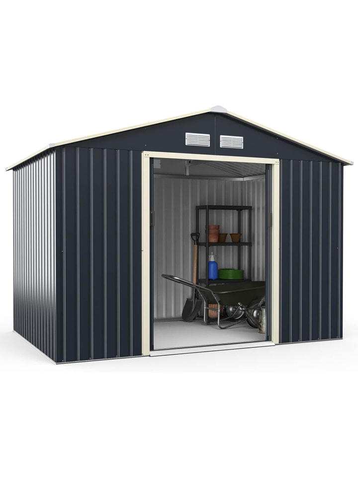 COSTWAY Metall-Gartenhaus 277x191x202 cm in Grau günstig kaufen onesize