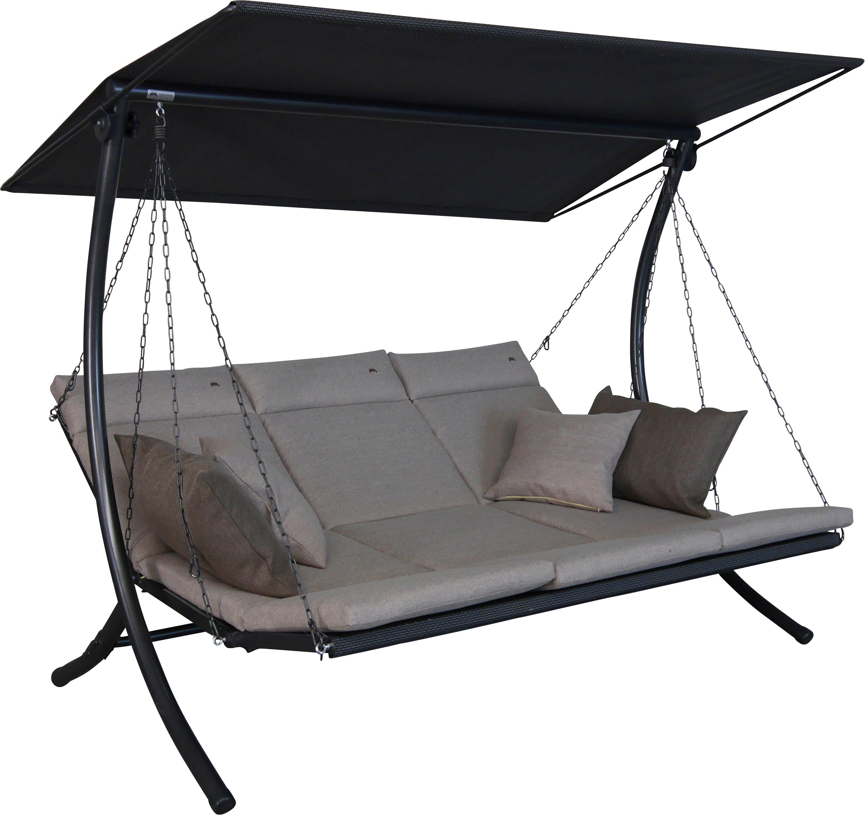 Angerer Freizeitmöbel Hollywoodschaukel Swing Smart sand, 3-Sitzer, Bettfunktion, wetterfest