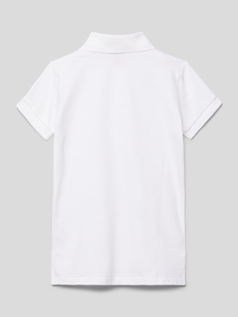 Poloshirt mit Label-Stitching in weiß